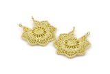 Brass Ethnic Charm 2 Raw Brass Ethnic Charms With 2 Loops, Earrings, Findings, Pendants (31x28mm) N0836