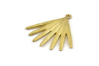 Brass Broom Charm, 2 Raw Brass Broom Charms With 1 Loop, Pendants, Earrings (31x1.5mm) N1010