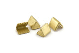 Brass Ribbon Crimp, 12 Raw Brass Ribbon Crimp Ends (11mm) D0380