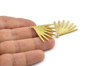 Brass Broom Charm, 2 Raw Brass Broom Charms With 1 Loop, Pendants, Earrings (31x1.5mm) N1010