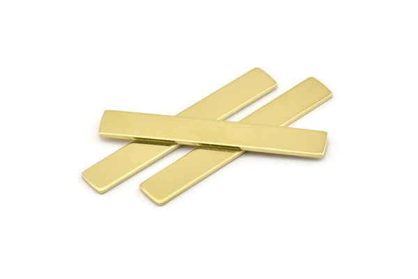 Brass Rectangle Blank, 12 Raw Brass Rectangle Stamping Blanks (41x6x0.90mm) M643