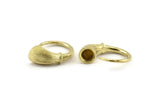 Brass Ring Setting, 2 Raw Brass Horn Ring With 1 Stone Setting - Pad Size 8mm N1138