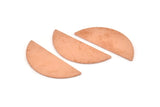 Semi Circle Blank, 6 Raw Copper Half Moon Stamping Blanks (39x15x0.80mm) M527