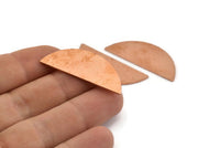 Semi Circle Blank, 6 Raw Copper Half Moon Stamping Blanks (39x15x0.80mm) M527