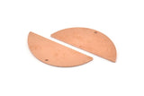 Semi Circle Charm, 6 Raw Copper Half Moon Charms With 1 Hole, Stamping Blank (39x15x0.80mm) M528