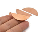 Semi Circle Charm, 6 Raw Copper Half Moon Pendants With 2 Holes, Stamping Blank (39x15x0.80mm) M531