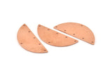 Semi Circle Charm, 6 Raw Copper Half Moon Connectors With 6 Holes, Stamping Blank (39x15x0.80mm) M536