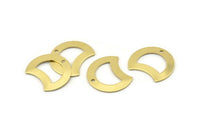 Brass Moon Charm, 12 Raw Brass Crescent Moon Charms With 1 Hole, Blanks (20x15x0.70mm) M781