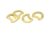 Brass Moon Charm, 12 Raw Brass Crescent Moon Charms With 1 Hole, Blanks (20x15x0.70mm) M781