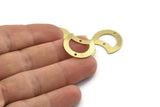 Brass Moon Charm, 12 Raw Brass Crescent Moon Charms With 2 Holes, Blanks (20x15x0.70mm) M784