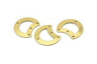 Brass Moon Charm, 12 Raw Brass Crescent Moon Charms With 4 Holes, Blanks (20x15x0.70mm) M786