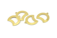 Brass Moon Charm, 12 Raw Brass Crescent Moon Charms With 1 Loop, Blanks (20x17x0.70mm) M787