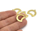 Brass Moon Charm, 12 Raw Brass Crescent Moon Charms With 1 Loop, Blanks (20x17x0.70mm) M787