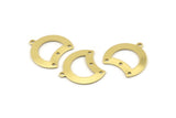 Brass Moon Charm, 12 Raw Brass Crescent Moon Charms With 1 Loop And 3 Holes, Blanks (20x17x0.70mm) M790