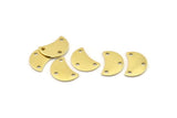 Brass Moon Charm, 12 Raw Brass Crescent Moon Charms With 3 Holes, Blanks (13x8x0.70mm) M801