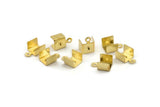 Brass Crimp End, 50 Raw Brass, Brass Cord Ends, Ribbon Crimp Ends, Crimp Connectors, Crimp Ends (7x11mm) A0642