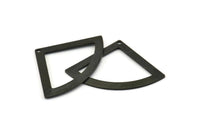 Black Triangle Charm, 6 Oxidized Black Brass Fan Charms With 1 Hole, Stamping Blanks, Findings (40x28x0.80mm) M224 Q0275