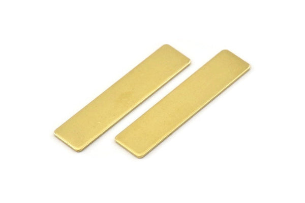 Brass Rectangle Bar, 24 Raw Brass Rectangle Stamping Blanks (35x8x0.80mm) A0918 A0978