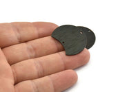 Black Moon Charm, 3 Textured Oxidized Black Brass Moon Charms With 2 Holes, Stamping Blanks (28x21x0.80mm) M066