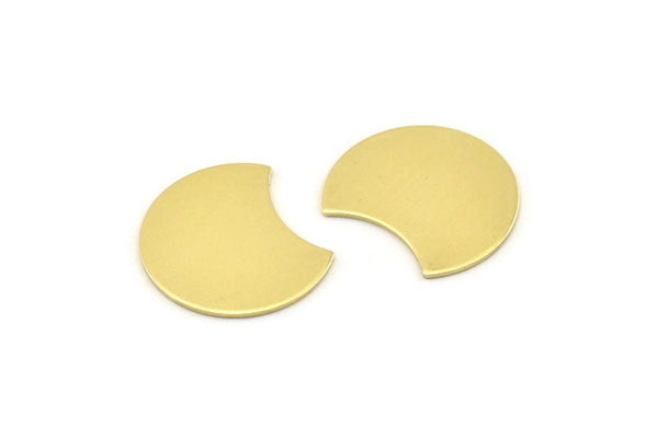 Brass Moon Blank, 12 Raw Brass Crescent Moon Stamping Blanks (20x15x0.70mm) M803