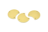 Brass Moon Charm, 12 Raw Brass Crescent Moon Charms With 3 Holes, Blanks (20x15x0.70mm) M812