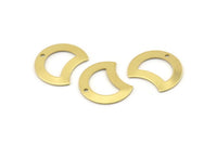 Brass Moon Charm, 12 Raw Brass Crescent Moon Charms With 1 Hole, Blanks (20x15x0.70mm) M781