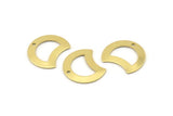 Brass Moon Charm, 12 Raw Brass Crescent Moon Charms With 1 Hole, Blanks (20x15x0.70mm) M781