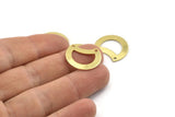 Brass Moon Charm, 12 Raw Brass Crescent Moon Charms With 2 Holes, Blanks (20x15x0.70mm) M782