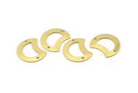 Brass Moon Charm, 12 Raw Brass Crescent Moon Charms With 2 Holes, Blanks (20x15x0.70mm) M783