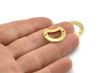 Brass Moon Charm, 12 Raw Brass Crescent Moon Charms With 2 Holes, Blanks (20x15x0.70mm) M783