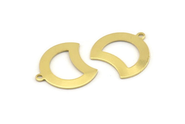 Brass Moon Charm, 12 Raw Brass Crescent Moon Charms With 1 Loop, Blanks (20x17x0.70mm) M787