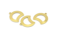 Brass Moon Charm, 12 Raw Brass Crescent Moon Charms With 1 Loop, Blanks (20x17x0.70mm) M787