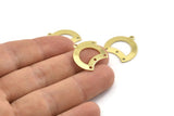 Brass Moon Charm, 12 Raw Brass Crescent Moon Charms With 1 Loop And 3 Holes, Blanks (20x17x0.70mm) M790