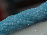 Blue Topaz Micro Faceted Rondelle  Gemstone Beads