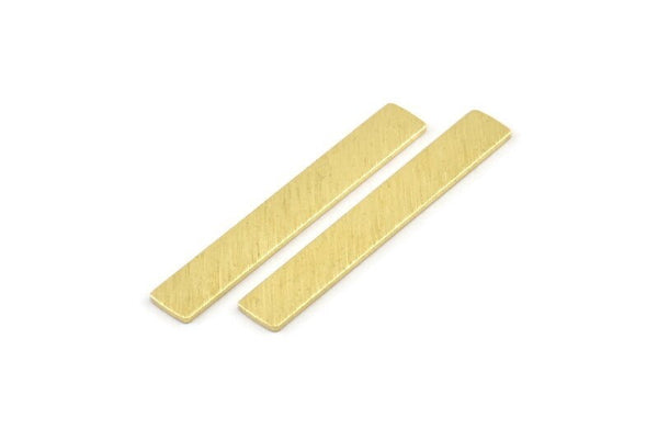 Brass Rectangle Blank, 12 Textured Raw Brass Rectangle Stamping Blanks (41x6x0.90mm) M998