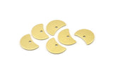 Brass Moon Charm, 12 Raw Brass Crescent Moon Charms With 1 Hole, Blanks (13x8x0.70mm) M797