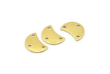 Brass Moon Charm, 12 Raw Brass Crescent Moon Charms With 3 Holes, Blanks (13x8x0.70mm) M801