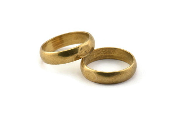 Brass Ring Blank, 5 Raw Brass Ring Settings (21mm) Hole Size (18mm) A0624