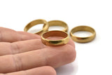 Brass Ring Blank, 5 Raw Brass Ring Settings (21mm) Hole Size (18mm) A0624