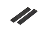 Black Rectangle Bar, 6 Textured Oxidized Black Brass Rectangle Charms With 1 Hole (40x8x0.85mm) U020