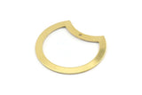 Brass Moon Charm, 10 Raw Brass Moon Charms With 1 Hole (35x28x0.80mm) M952