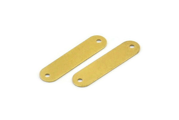 Brass Oval Bar, 24 Raw Brass Oval Bracelet Blanks, Brass Connectors, Stamping Blanks (26.5x6.5x0.45mm) A0816