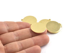 Brass Round Tag, 8 Raw Brass Round Charms With 1 Loop, Blanks (21x23x0.90mm) M970