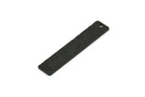 Black Rectangle Bar, 6 Textured Oxidized Black Brass Rectangle Charms With 1 Hole (40x8x0.85mm) U020