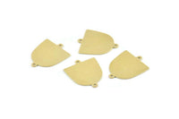 Brass D Shape,  24 Raw Brass D Shape Charms With 2 Loop, Brass Blanks (21x17x0.50mm) M1057