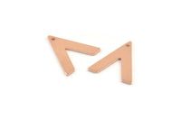 Copper V Shape, 24 Raw Copper V Shaped Charms With 1 Hole (19x18x1mm) M1096