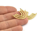 Brass Charm, 2 Raw Brass, Brass Pendants, Charm Pendants, Brass U Shape Charms With 2 Loops (26x23x1.2mm) N1452