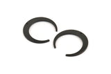 Black Moon Charm, 6 Oxidized Black Brass Crescent Moon Charms With 1 Hole (26x27x1mm) D0692 H1392