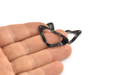 Black Triangle Charm, 8 Oxidized Black Brass Wavy Triangle Charms With 1 Hole (33x18x0.60mm) D0711