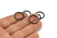 18mm Jump Ring -12 Oxidized Black Brass Jump Rings (18x1.5mm) D0233 S600